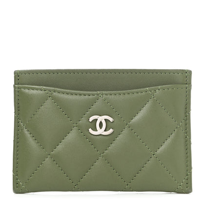 Chanel Lambskin Quilted Card Holder Green 1 of 9