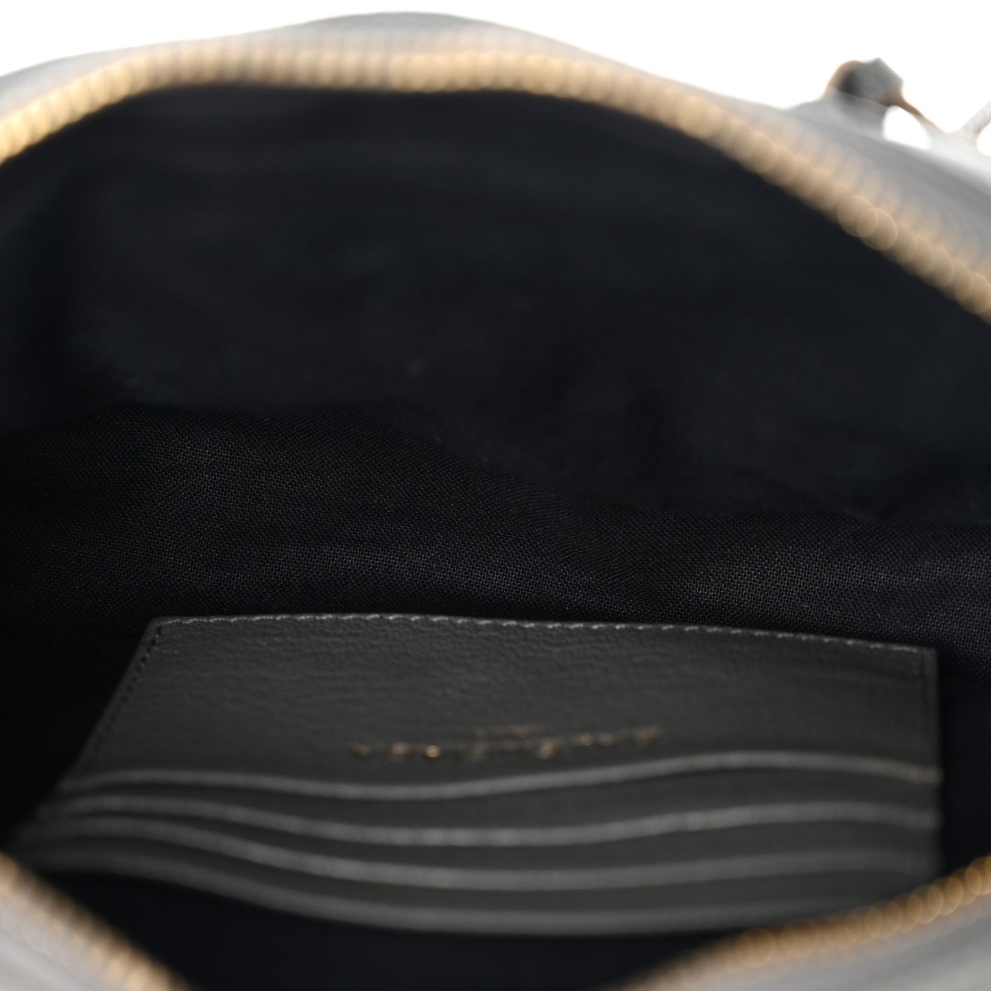 Chevre Gold Metallic Edge Hardware XS Reporter Crossbody Gris Acier