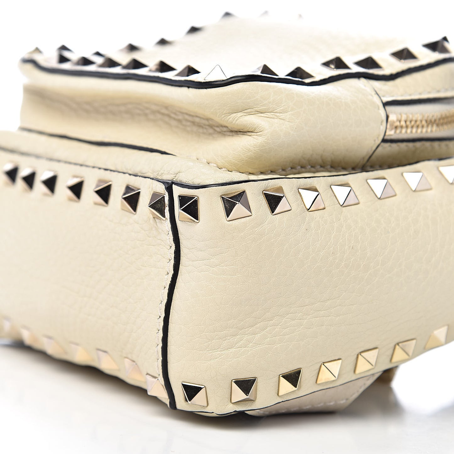 Pebbled Calfskin Mini Rockstud Backpack Ivory