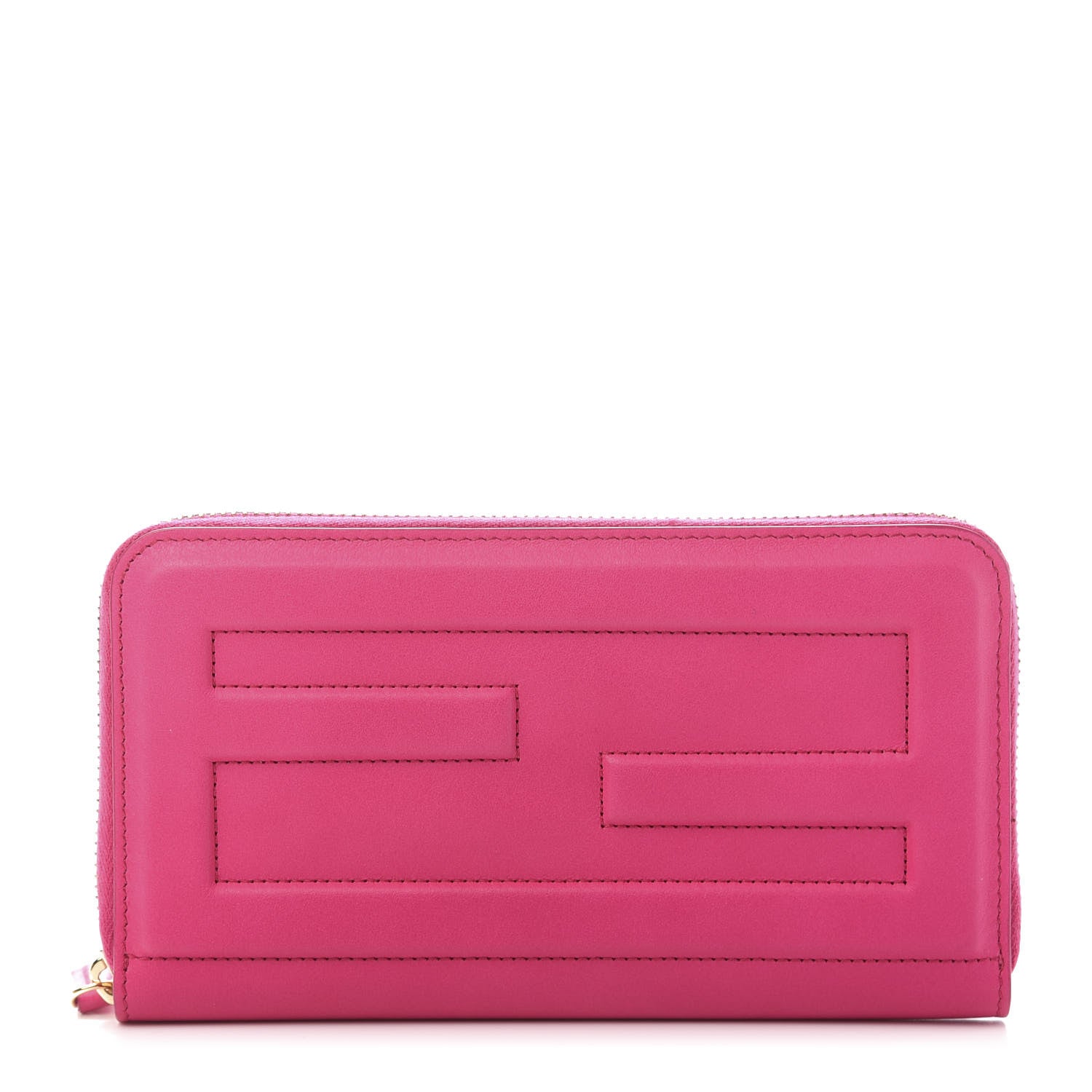 Fendi Vitello Flamingo Tube Zip Around Long Wallet Fuchsia 1 of 11