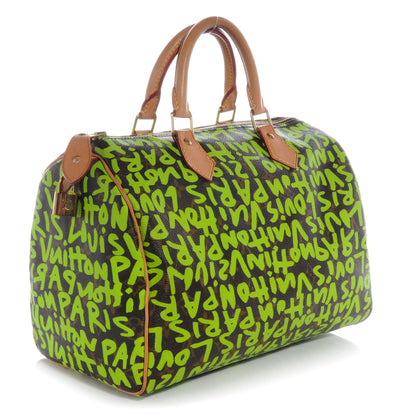 Louis Vuitton Monogram Graffiti Speedy 30 Green 3 of 8