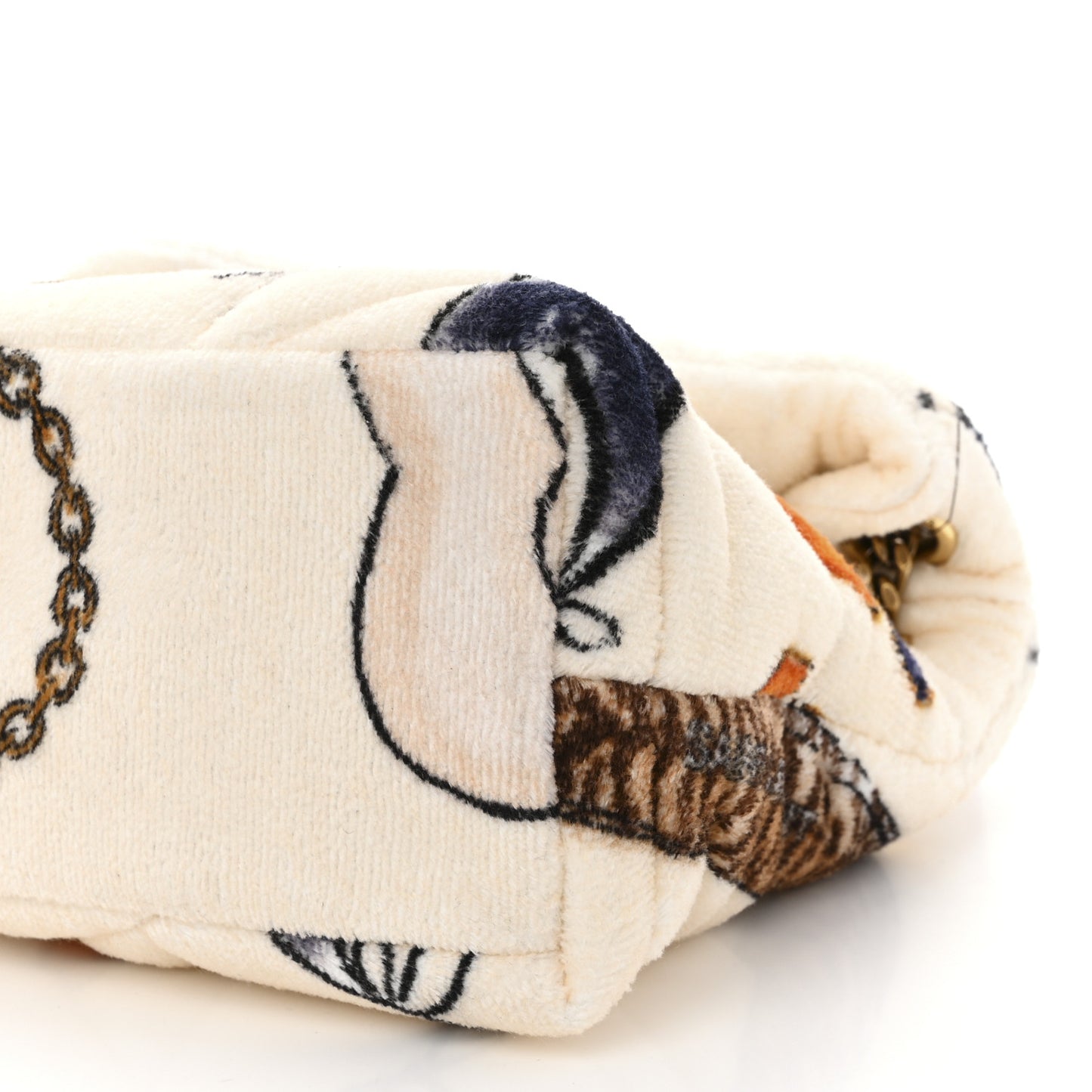 Terrycloth Summer Print Quilted Small Loulou Puffer Monogram Chain Satchel Multicolor White