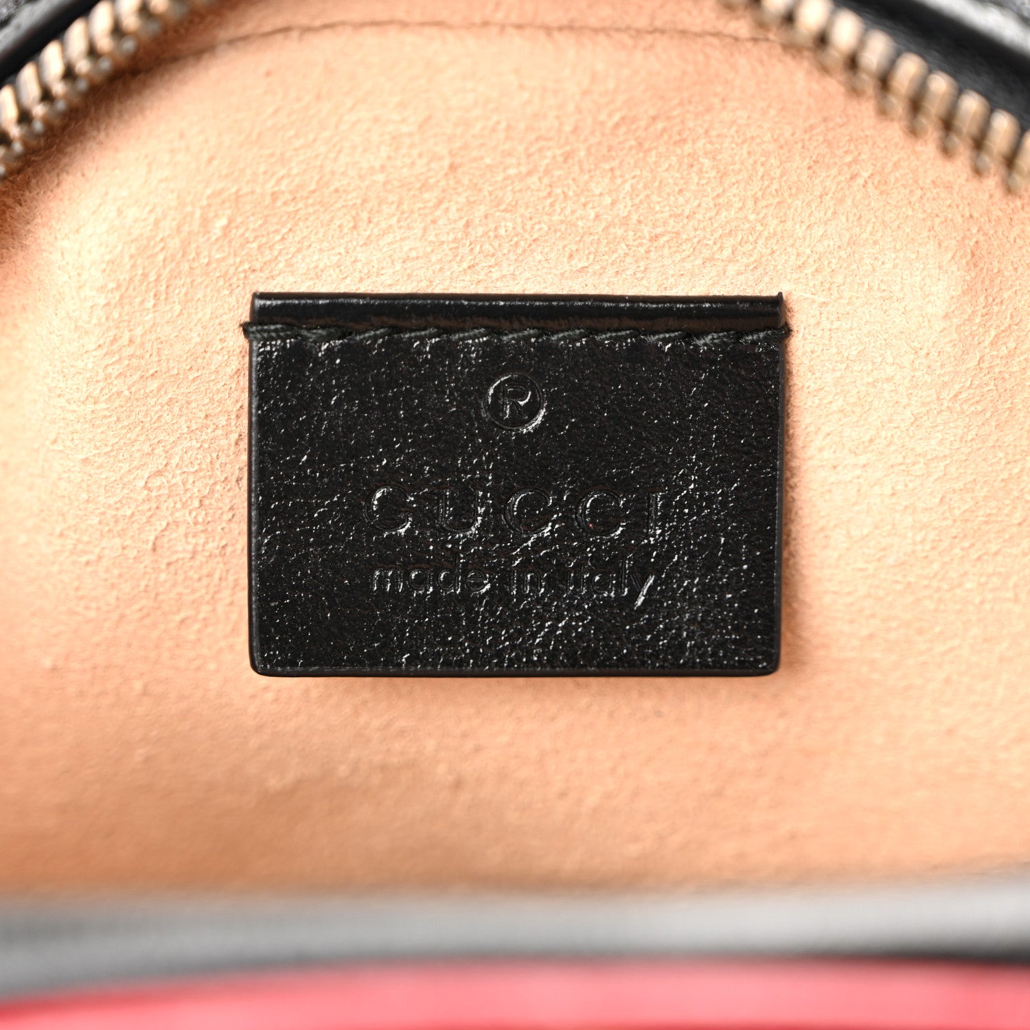Gucci Azalea Calfskin Matelasse Diagonal Patchwork Mini Torchon GG Marmont Round Shoulder Bag Black Beige Romantic Cerise 6 of 10