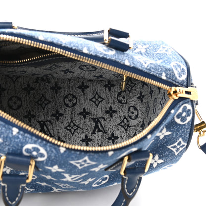 Louis Vuitton Monogram Jacquard Denim Speedy Bandouliere 25 Bleu 5 of 9