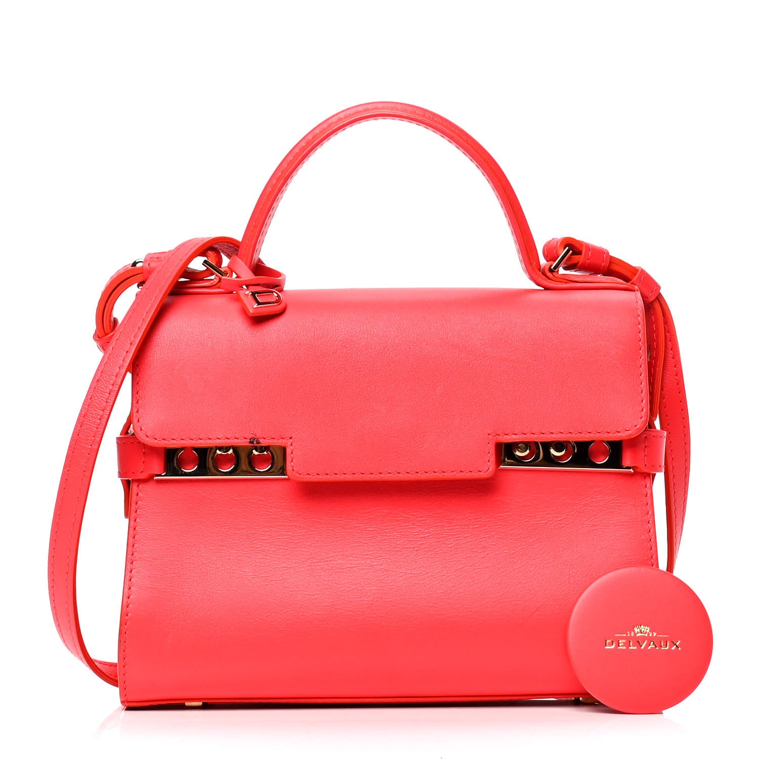 Delvaux Calfskin Mini Tempete Satchel Rose Candy 1 of 5