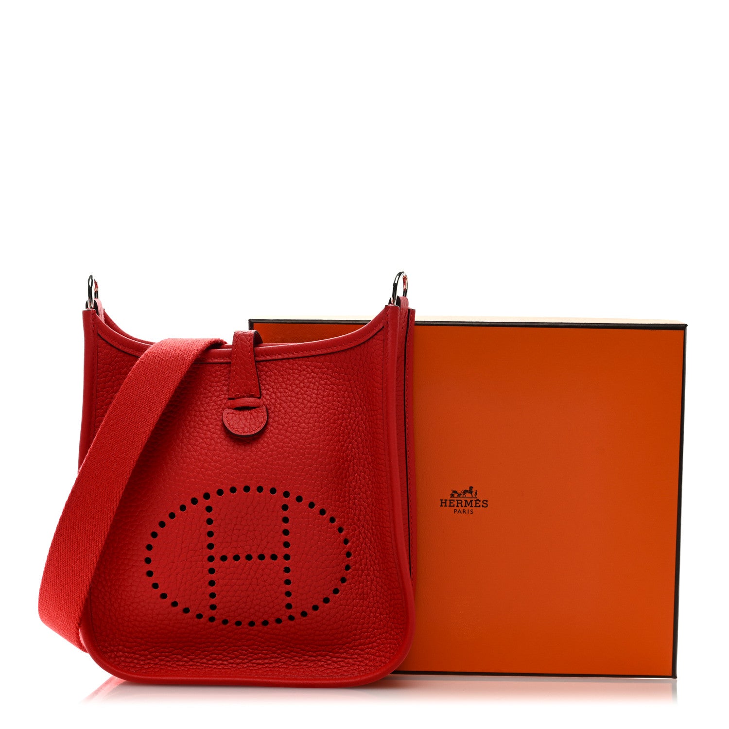 Hermes Taurillon Clemence Evelyne TPM Rouge de Coeur 10 of 10