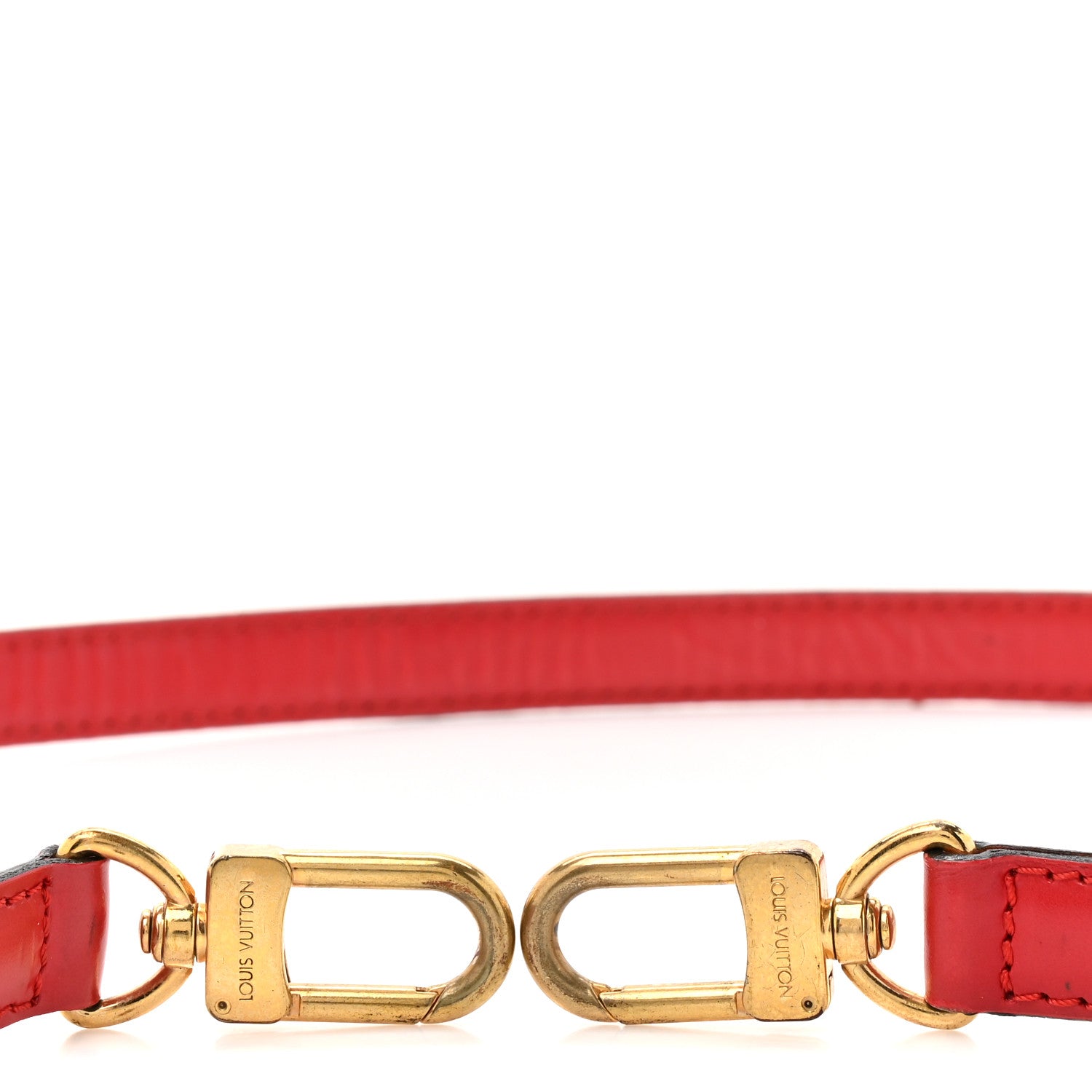 Louis Vuitton Calfskin 16mm Adjustable Shoulder Strap Red 3 of 5