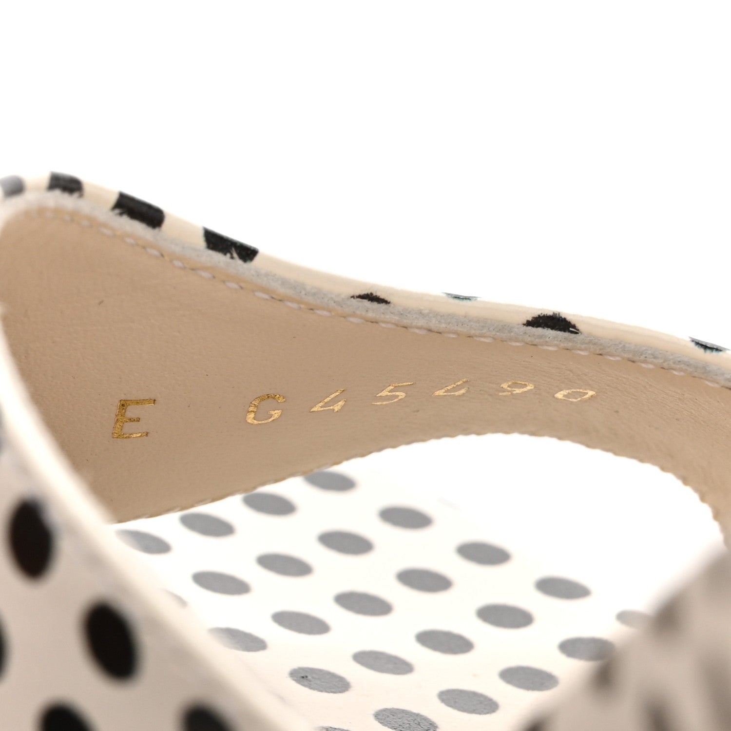 Chanel Printed Calfskin Polka Dot CC Platform Sandals 37 Ivory Black 9 of 9