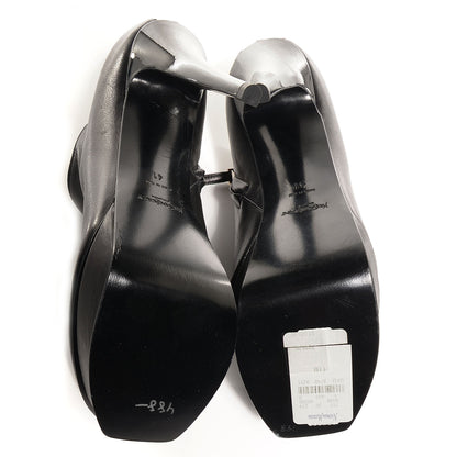 Saint Laurent Calfskin Tribute Platform Booties 41 Black 6 of 8