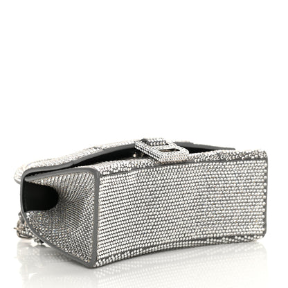 Balenciaga Strass Suede Hourglass Top Handle Bag XS Smoke Grey Crystal 4 of 13