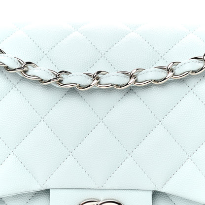 Chanel Caviar Quilted Jumbo Double Flap Light Blue 7 of 10