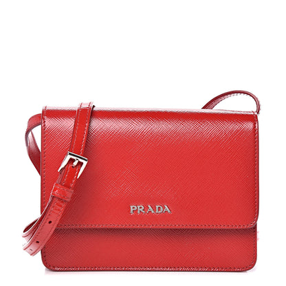 Prada Saffiano Vernice Wallet with Strap Rosso 1 of 12