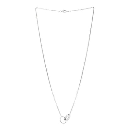 Cartier 18K White Gold Diamond Interlocking LOVE Necklace 3 of 5