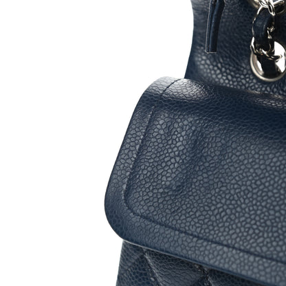 Chanel Caviar Quilted Medium Double Flap Dark Blue 11 of 11