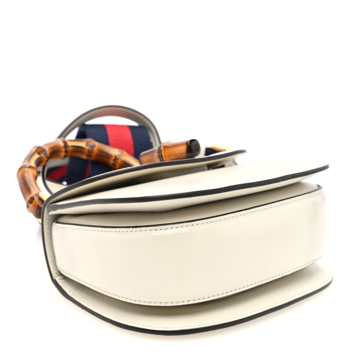 Boarded Dyana Lux Calfskin Web Mini Bamboo 1947 Top Handle Bag Mystic White