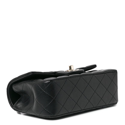 Chanel Lambskin Pearl Crystal Quilted Mini CC Lion Charm Top Handle Rectangular Flap Black 4 of 13