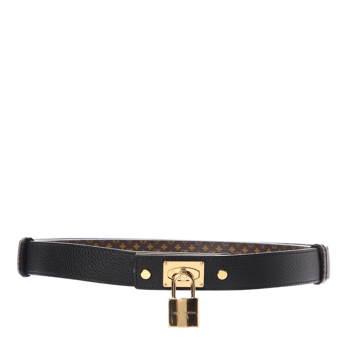 Calfskin Monogram 25mm Lock Me Belt Black