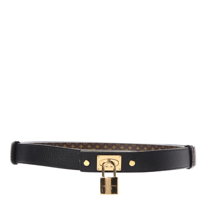 Louis Vuitton Calfskin Monogram 25mm Lock Me Belt Black 1 of 5