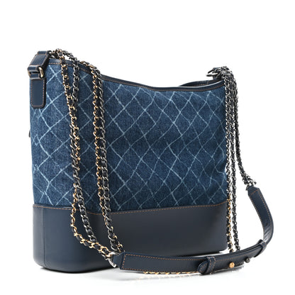 Chanel Denim Calfskin Large Gabrielle Hobo Blue 3 of 9