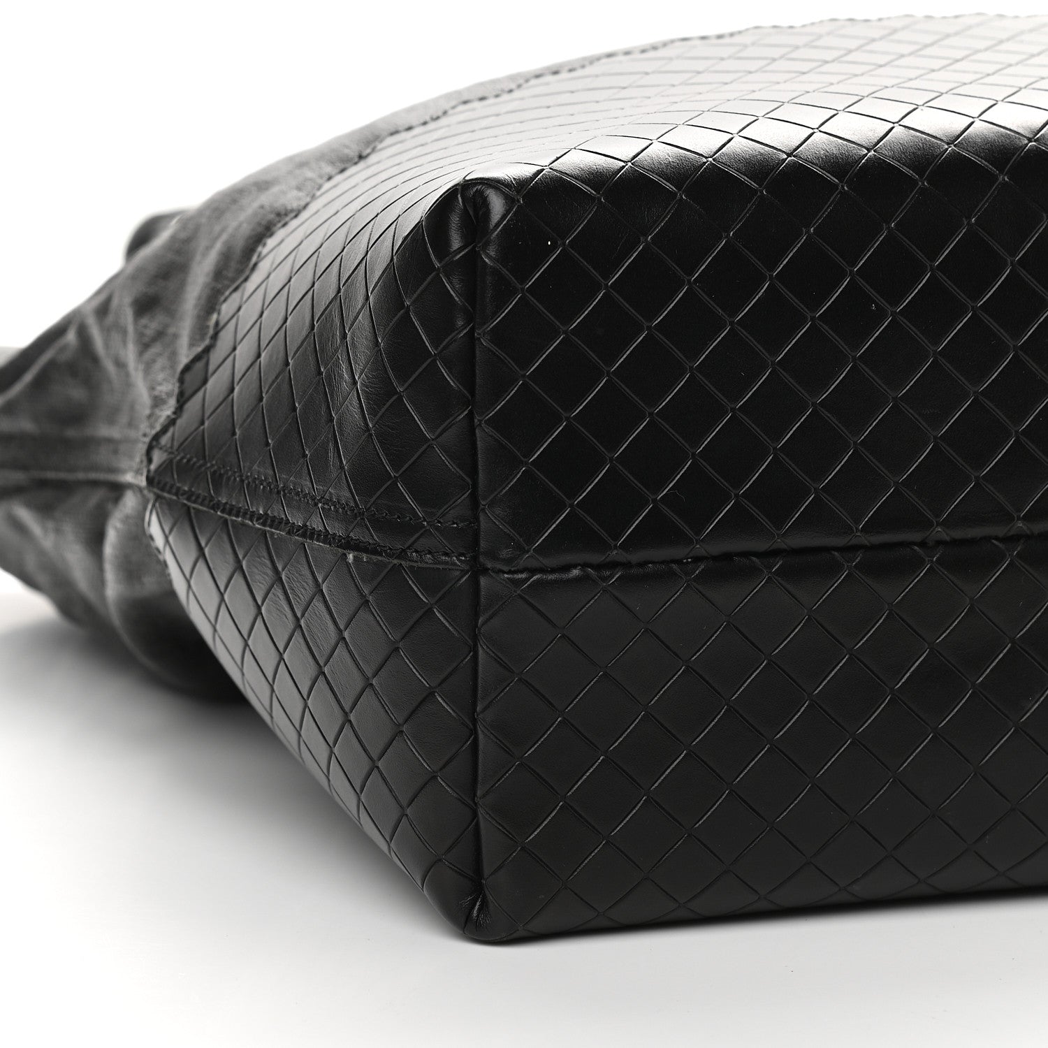 Bottega Veneta Lino Spalmato Light Calf Scolpito Tote Black 8 of 10