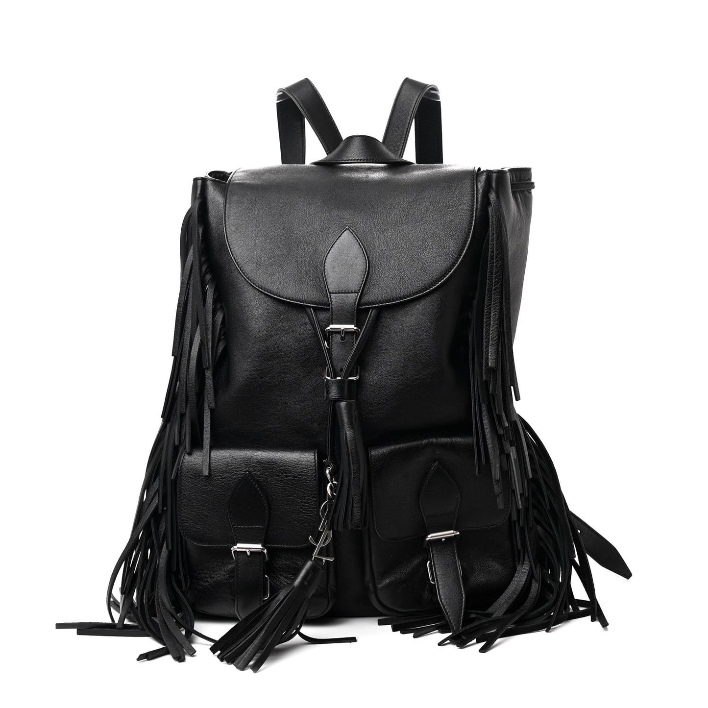 Calfskin Fringe Festival Backpack Black