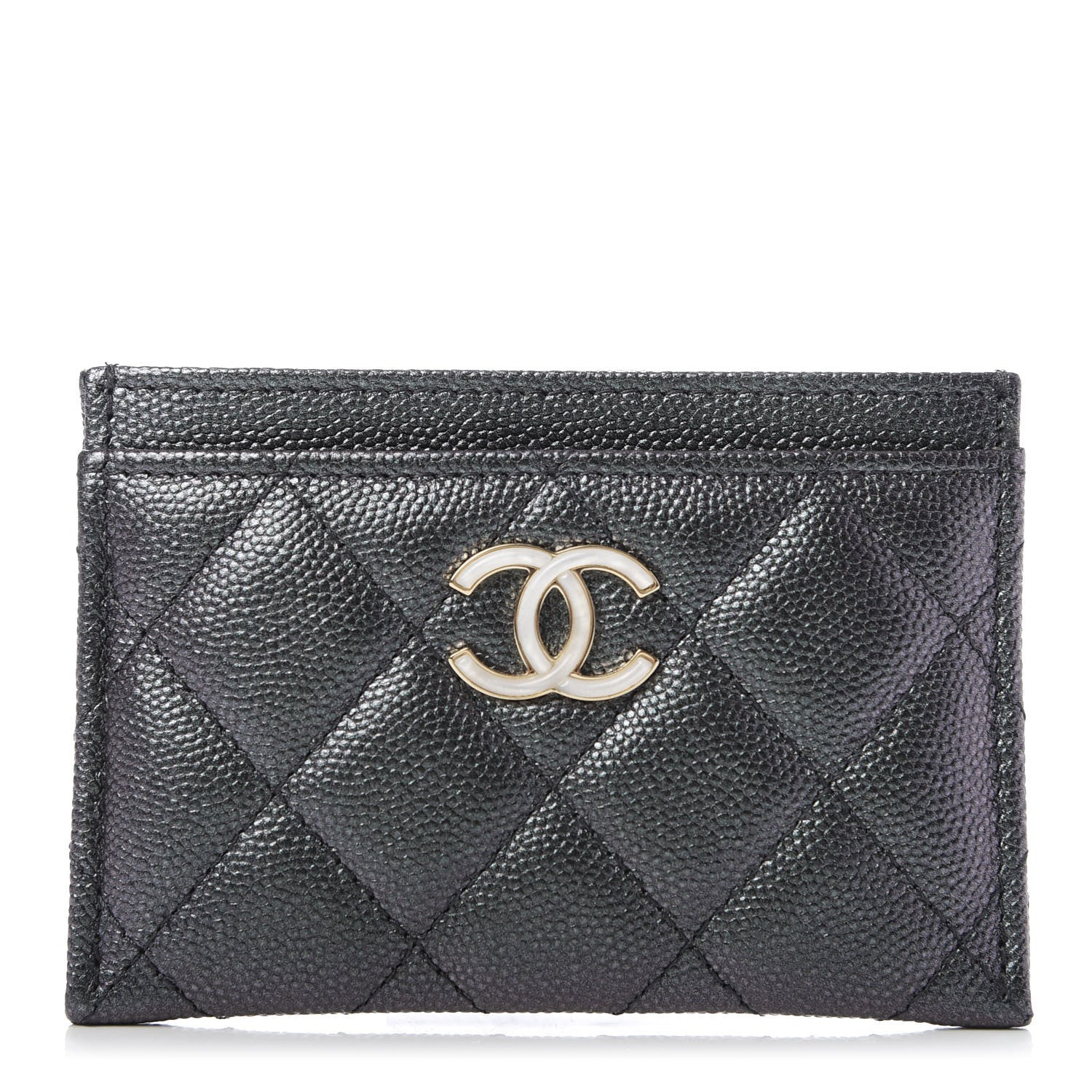 Chanel Iridescent Caviar Quilted Card Holder Black 1 of 9