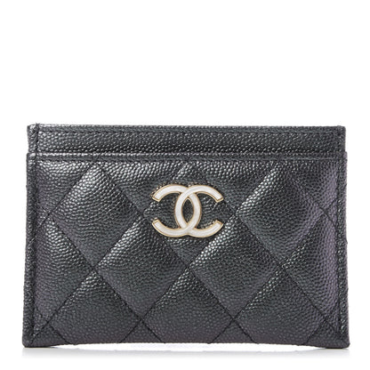 Chanel Iridescent Caviar Quilted Card Holder Black 1 of 9