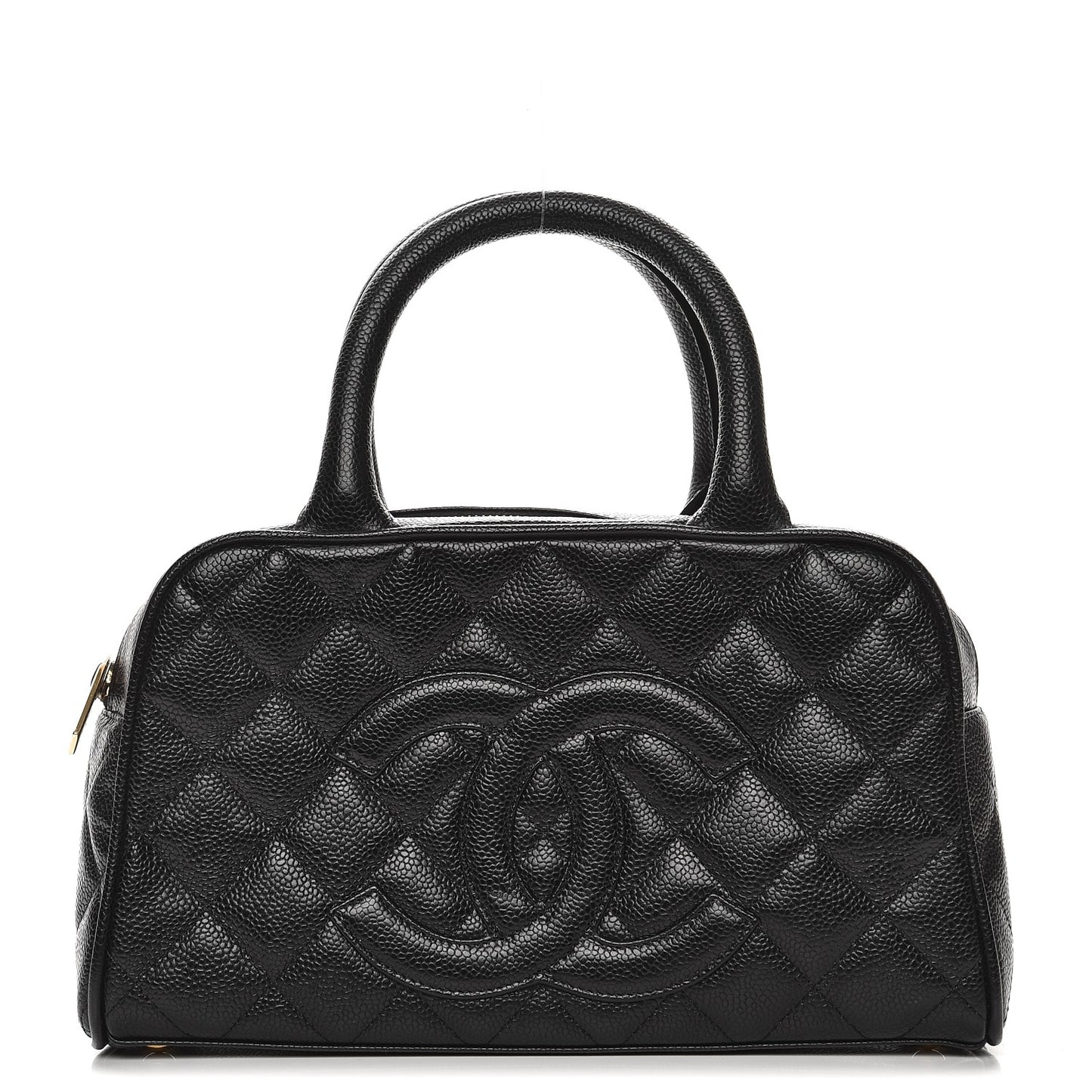 Caviar Quilted Small Bowler Black