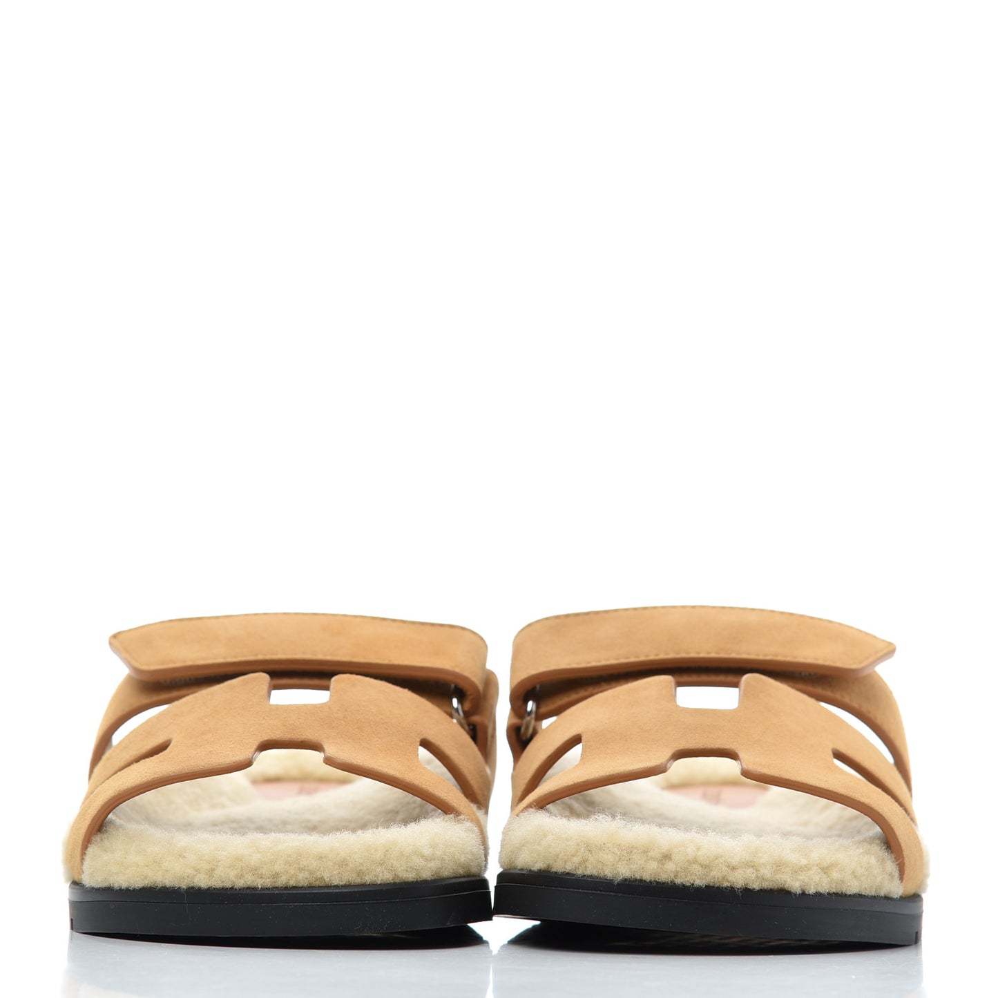 Suede Goatskin Woolskin Womens Chypre Sandals 37 Golden Beige