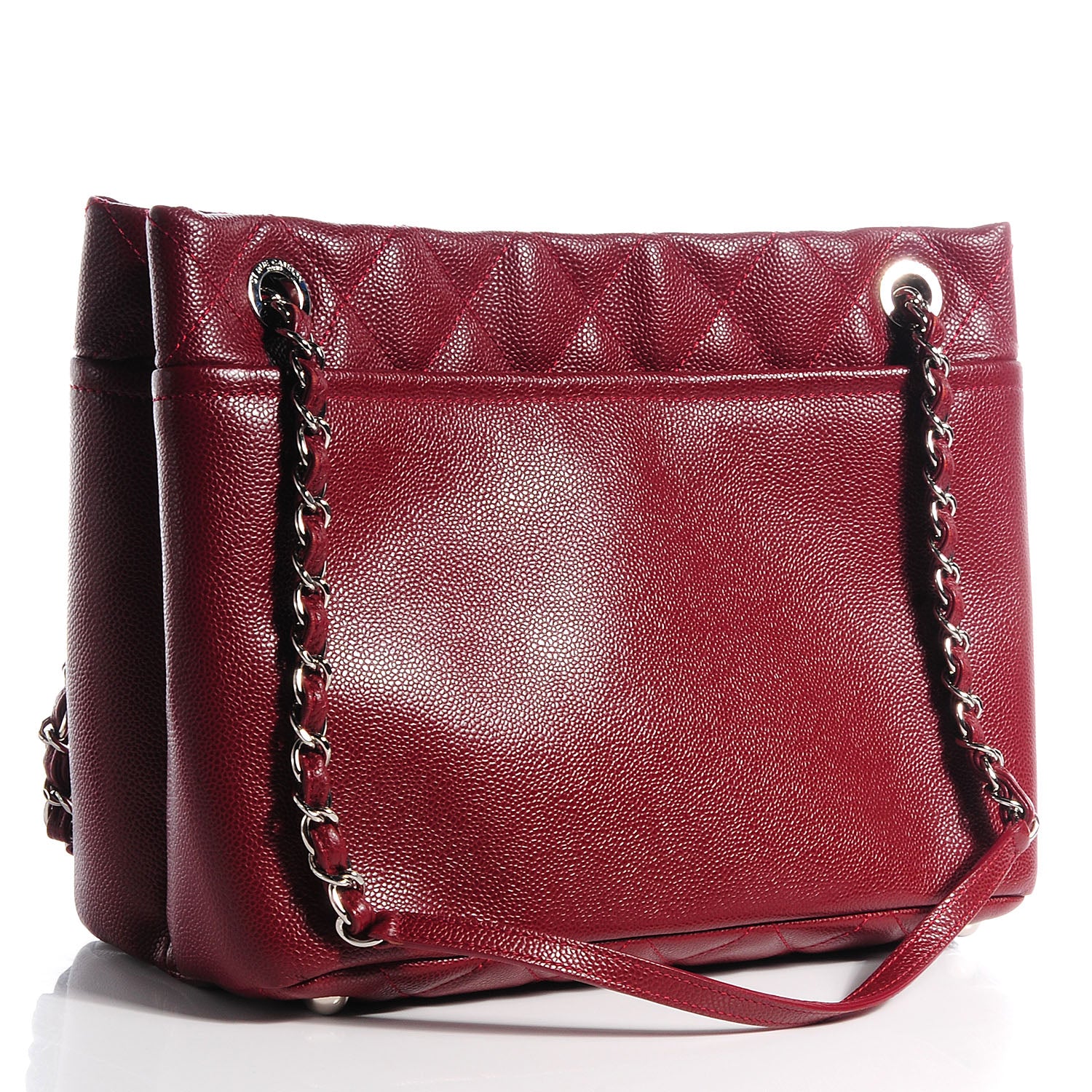 Chanel Caviar Large CC Timeless Soft Tote Dark Red 3 of 7