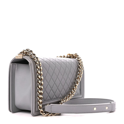 Chanel Lambskin Quilted Medium Boy Flap Grey 3 of 11