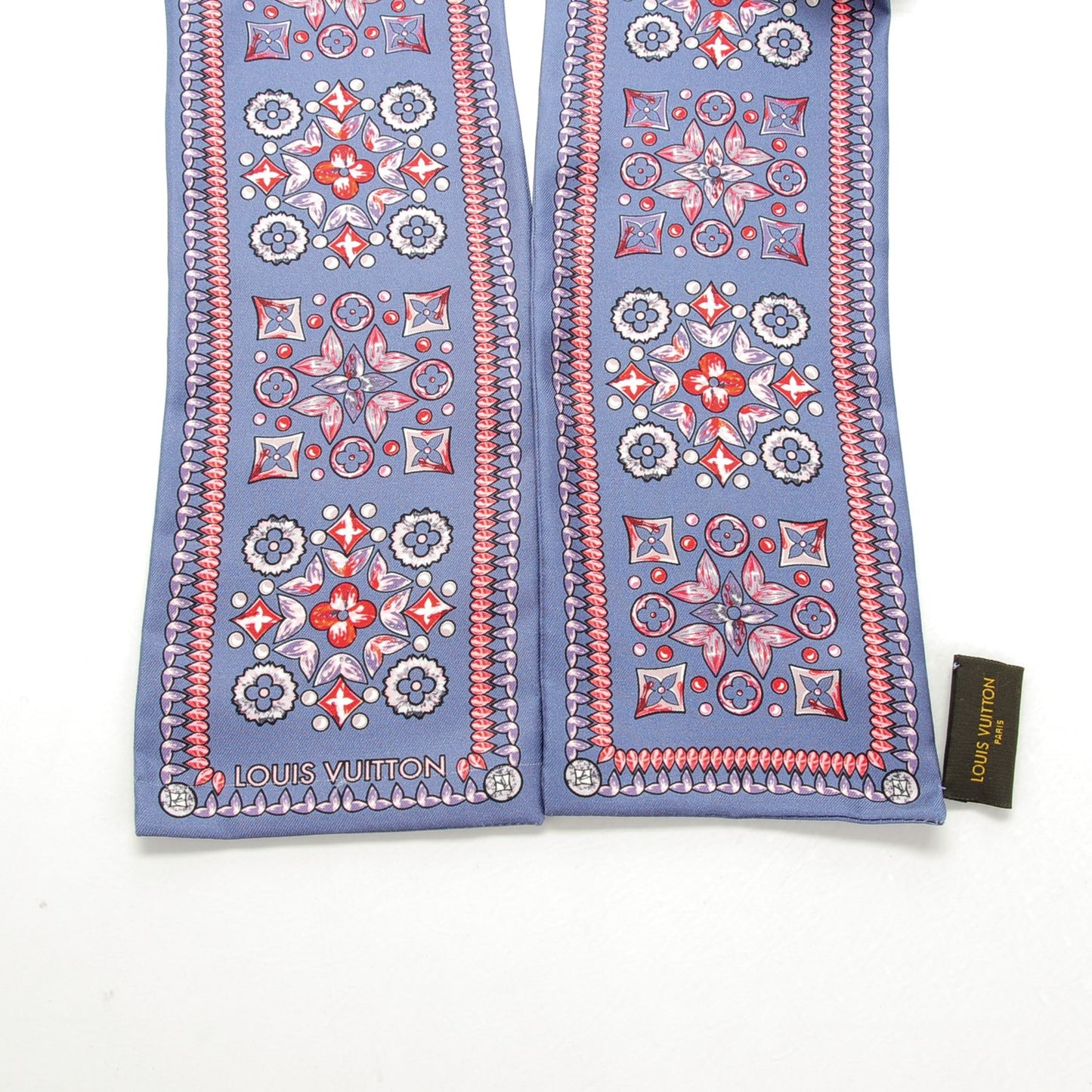 Silk Monogram Giant Lvrtual Flowers Bandeau Denim