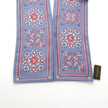 Louis Vuitton Silk Monogram Giant Lvrtual Flowers Bandeau Denim 3 of 7