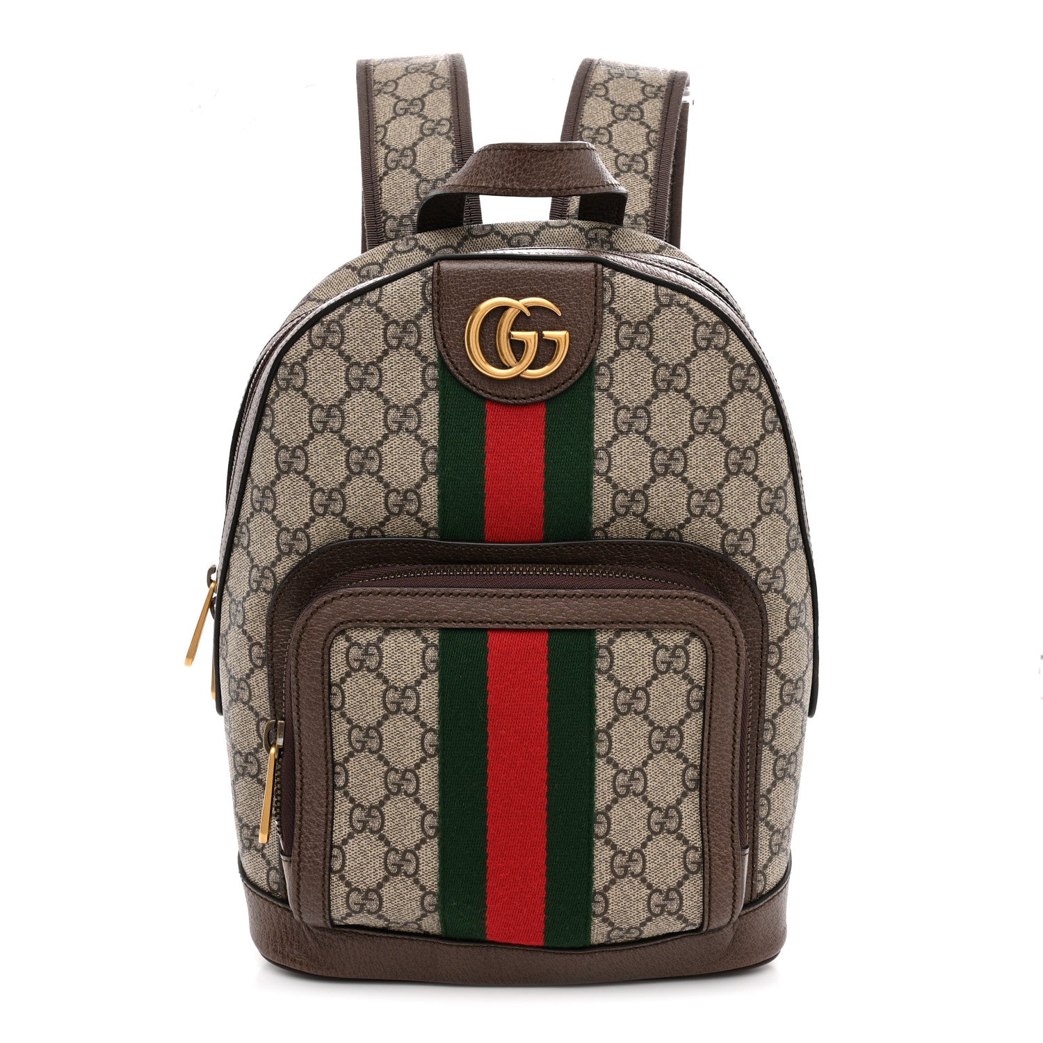 Gucci GG Supreme Monogram Calfskin Web Small Ophidia Day Backpack Beige Ebony New Acero 1 of 11