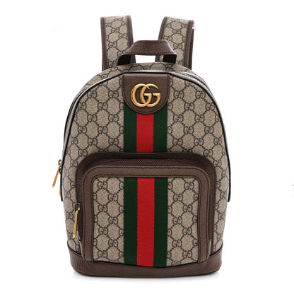 Gucci GG Supreme Monogram Calfskin Web Small Ophidia Day Backpack Beige Ebony New Acero 1 of 11