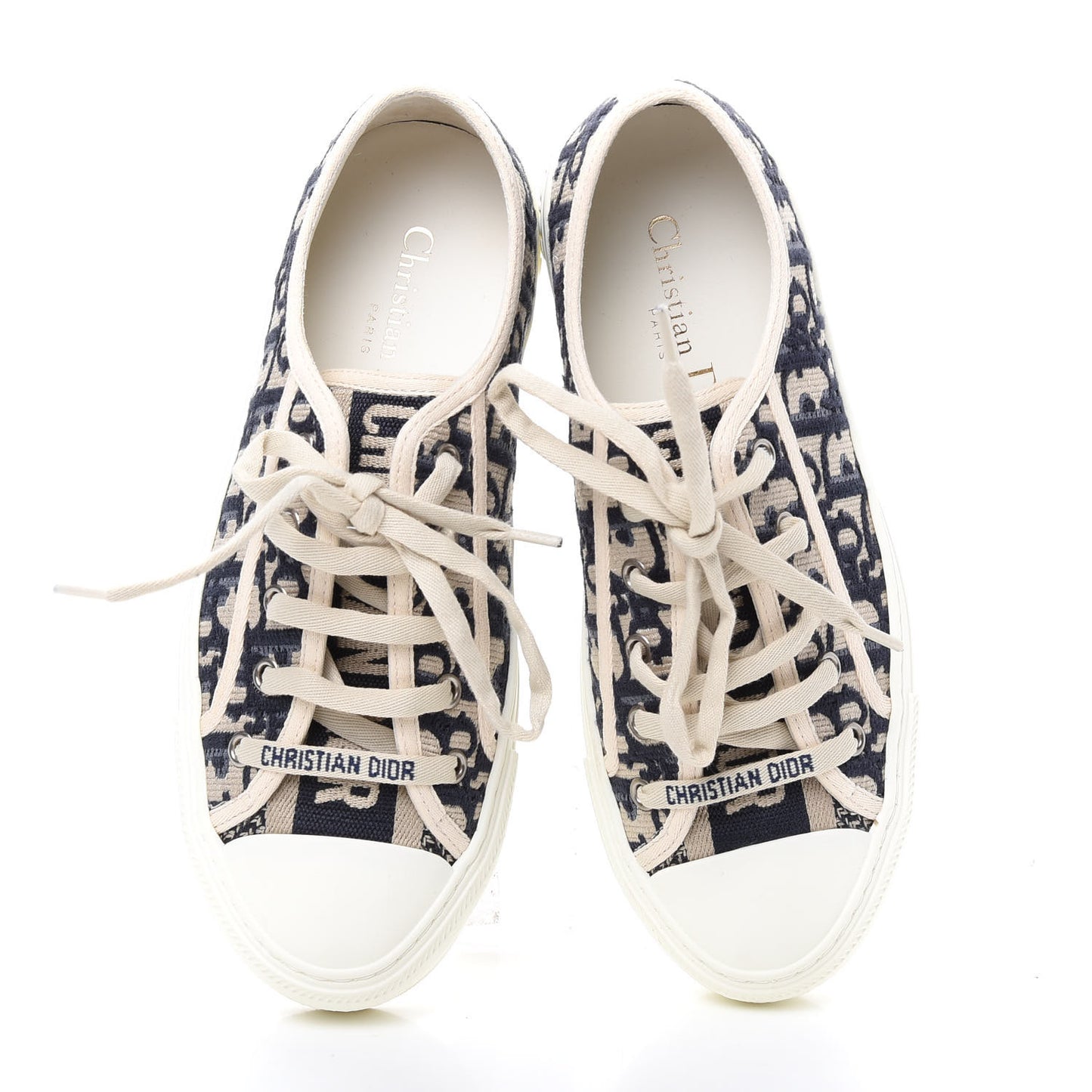 Canvas Oblique Walk'N'Dior Low Top Sneakers 36.5 Deep Blue