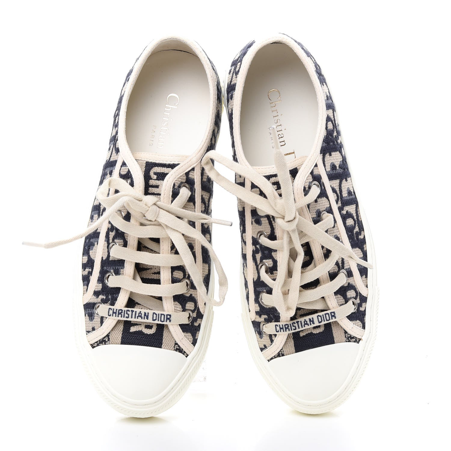Christian Dior Canvas Oblique Walk'N'Dior Low Top Sneakers 36.5 Deep Blue 5 of 10