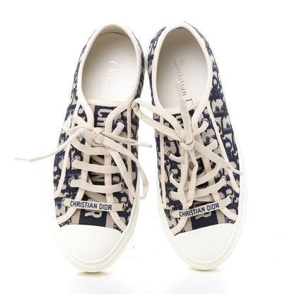 Christian Dior Canvas Oblique Walk'N'Dior Low Top Sneakers 36.5 Deep Blue 5 of 10