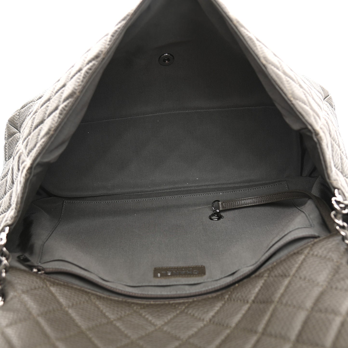Calfskin Quilted Small XXL Travel Flap Bag Grey
