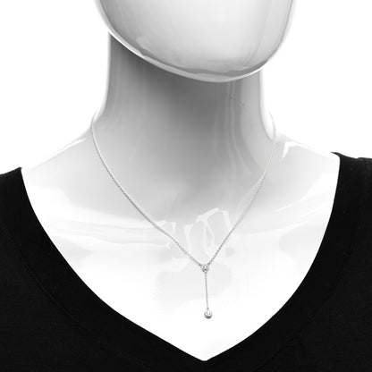 Tiffany Sterling Silver Diamond Elsa Peretti Diamonds by the Yard Y Drop Pendant Necklace 2 of 4