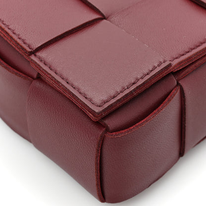 Bottega Veneta Lambskin Maxi Intrecciato Cassette Crossbody Bag Bordeaux 9 of 11