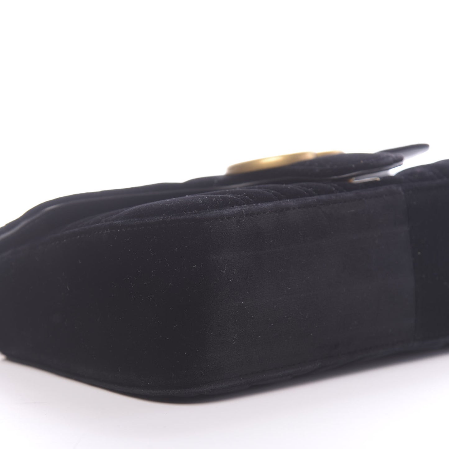 Velvet Matelasse Small GG Marmont Shoulder Bag Black