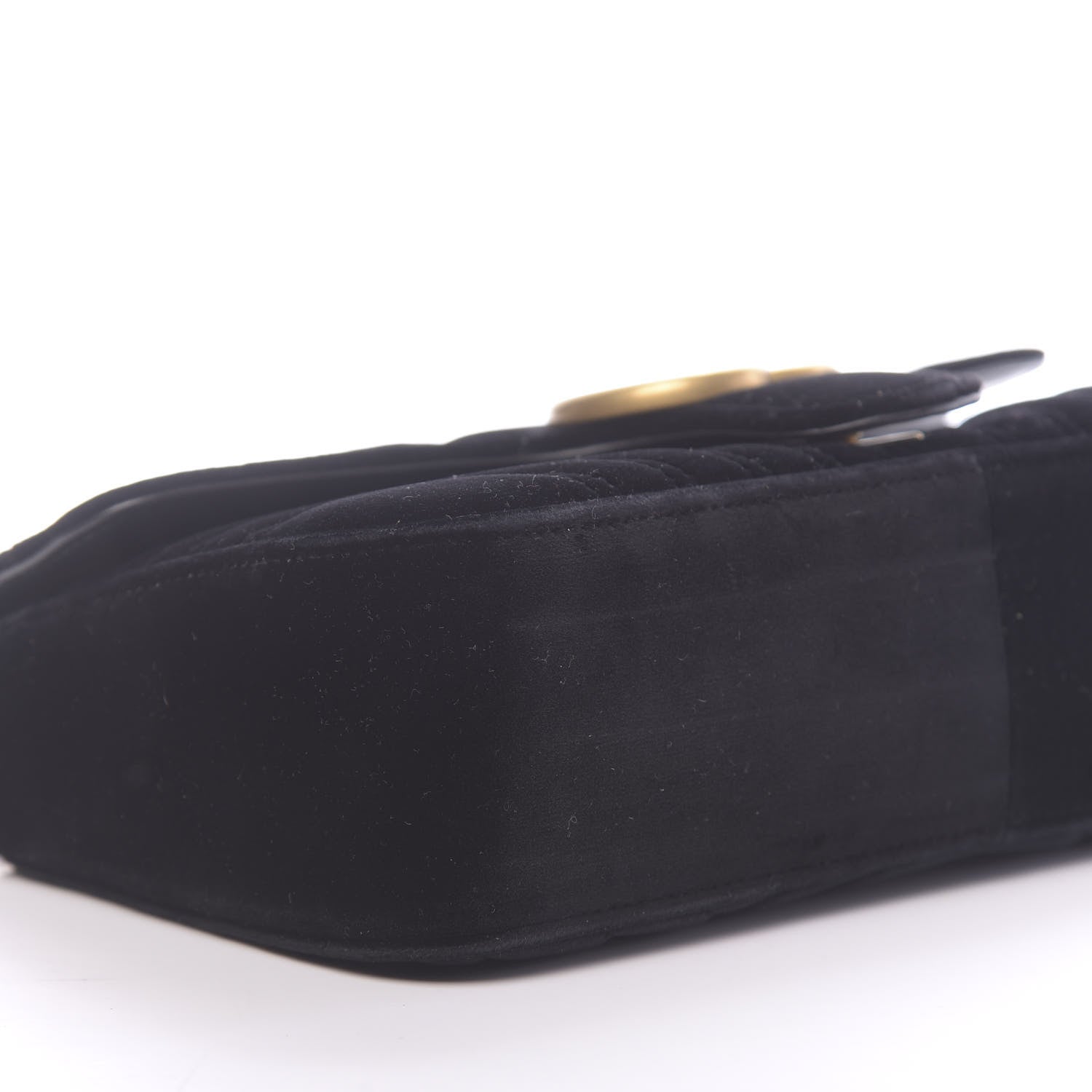 Gucci Velvet Matelasse Small GG Marmont Shoulder Bag Black 8 of 10