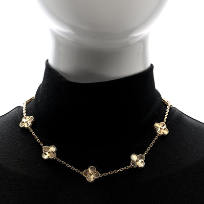 Van Cleef & Arpels 18K Yellow Gold 10 Motifs Guilloche Vintage Alhambra Necklace 2 of 4