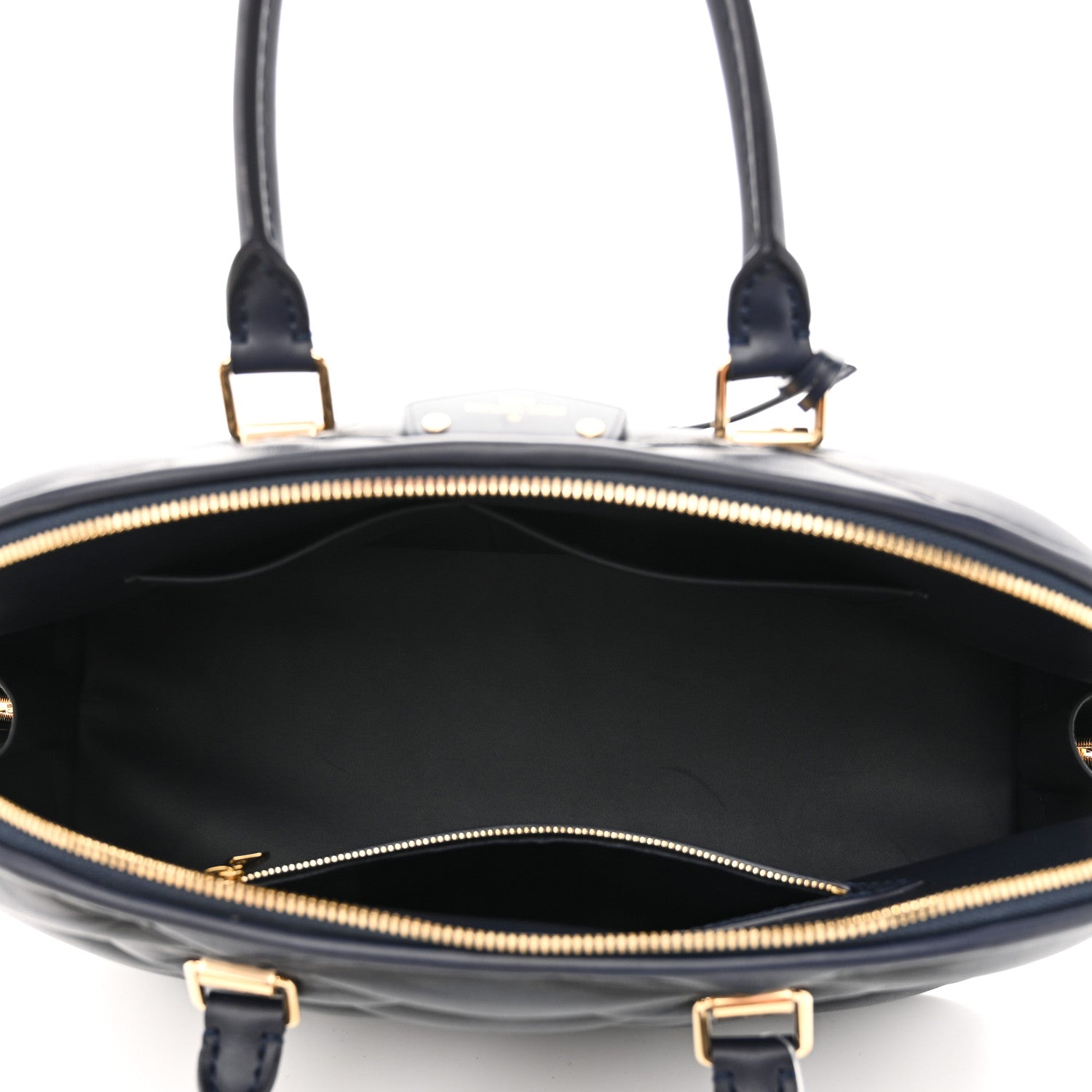 Louis Vuitton Lambskin Malletage Alma GM Navy Blue 5 of 9