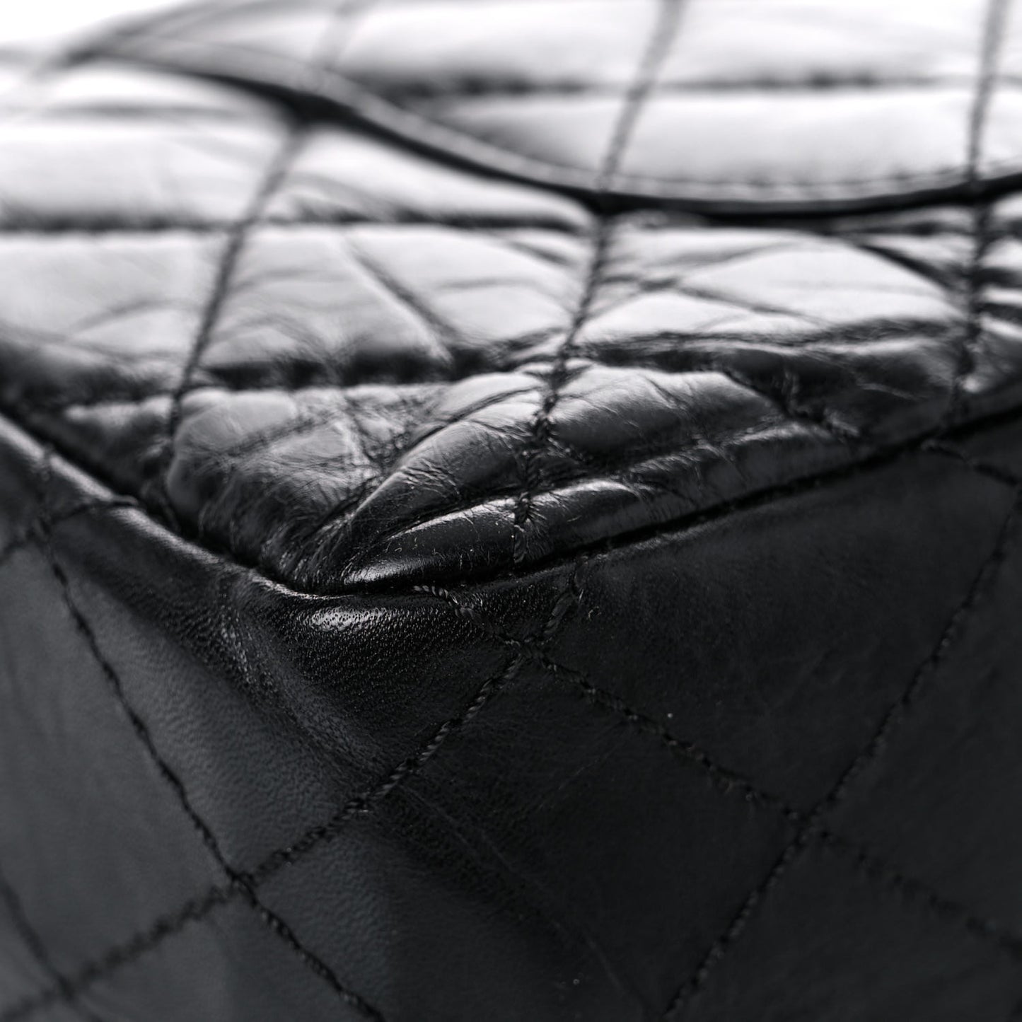 Aged Calfskin Quilted 2.55 Reissue 226 Flap Black
