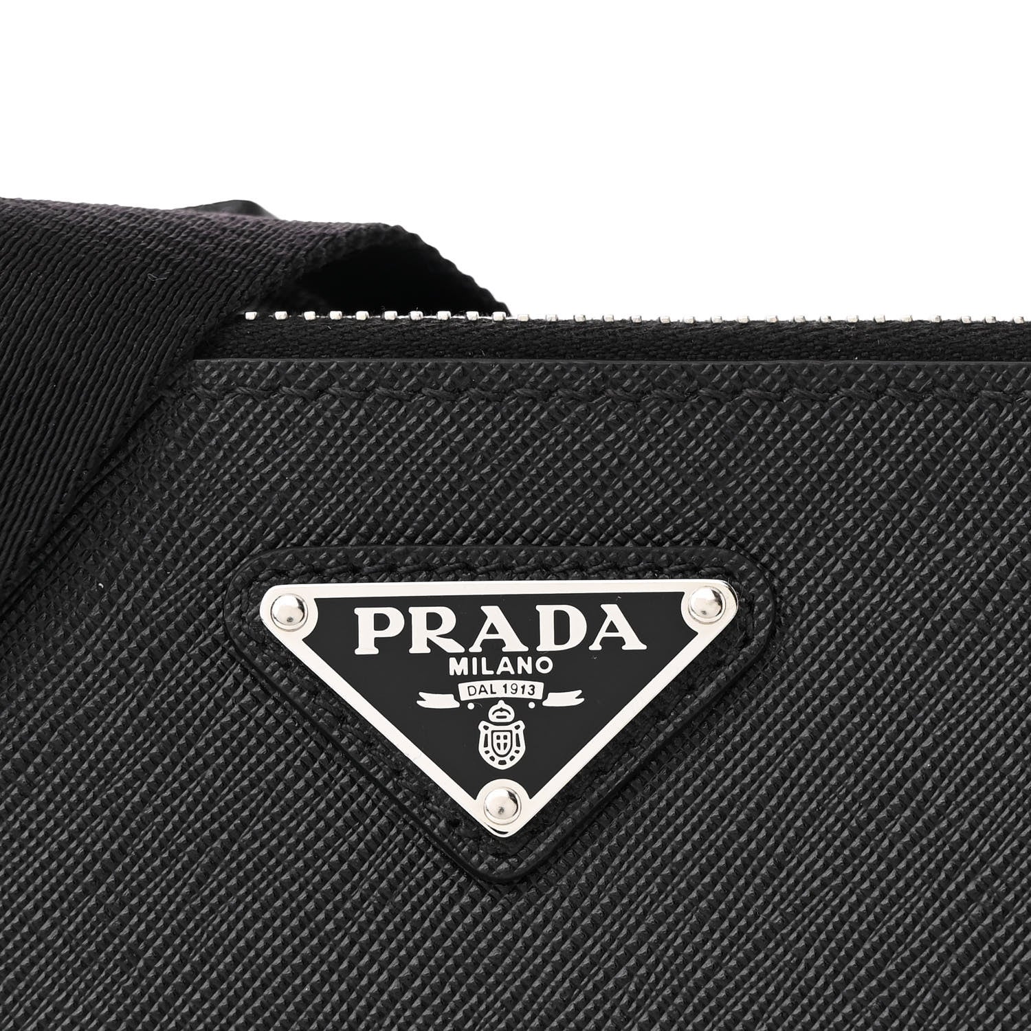 Prada Saffiano Travel Medium Brique Crossbody Bag Black 8 of 11