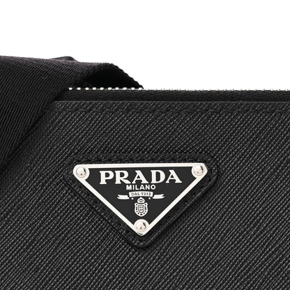 Prada Saffiano Travel Medium Brique Crossbody Bag Black 8 of 11
