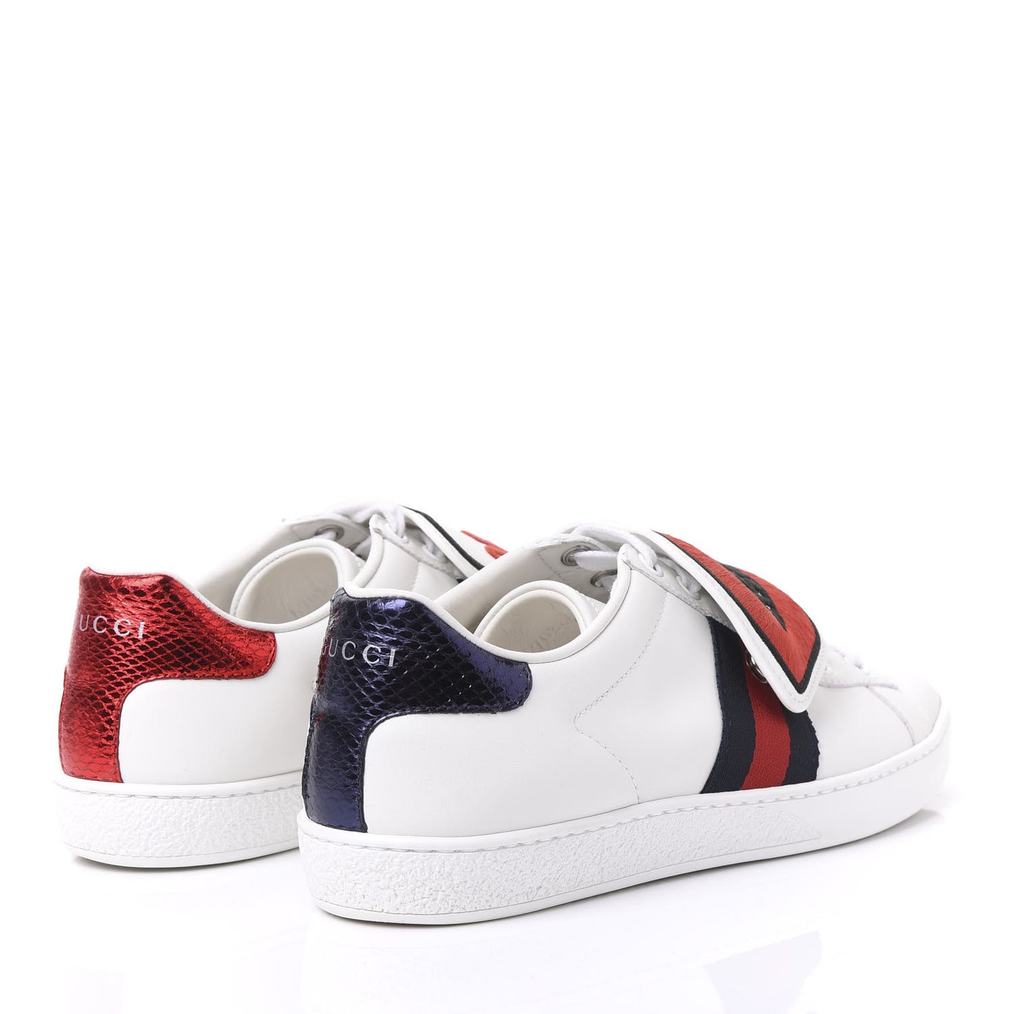 Calfskin Ayers Web Blind for Love Embroidered Womens Ace Sneakers 37.5 White