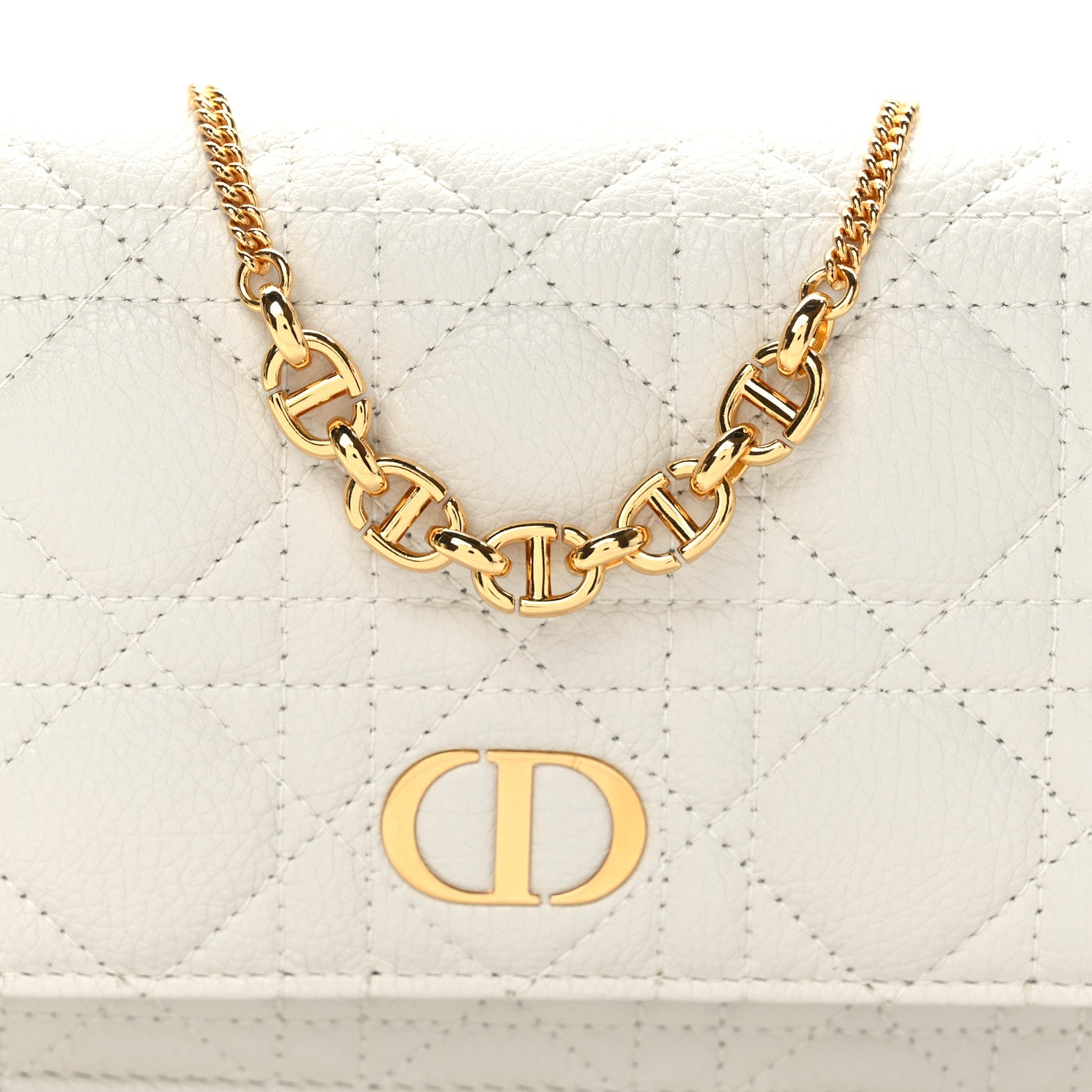 Christian Dior Supple Calfskin Caro Pouch with Chain Latte 8 of 10